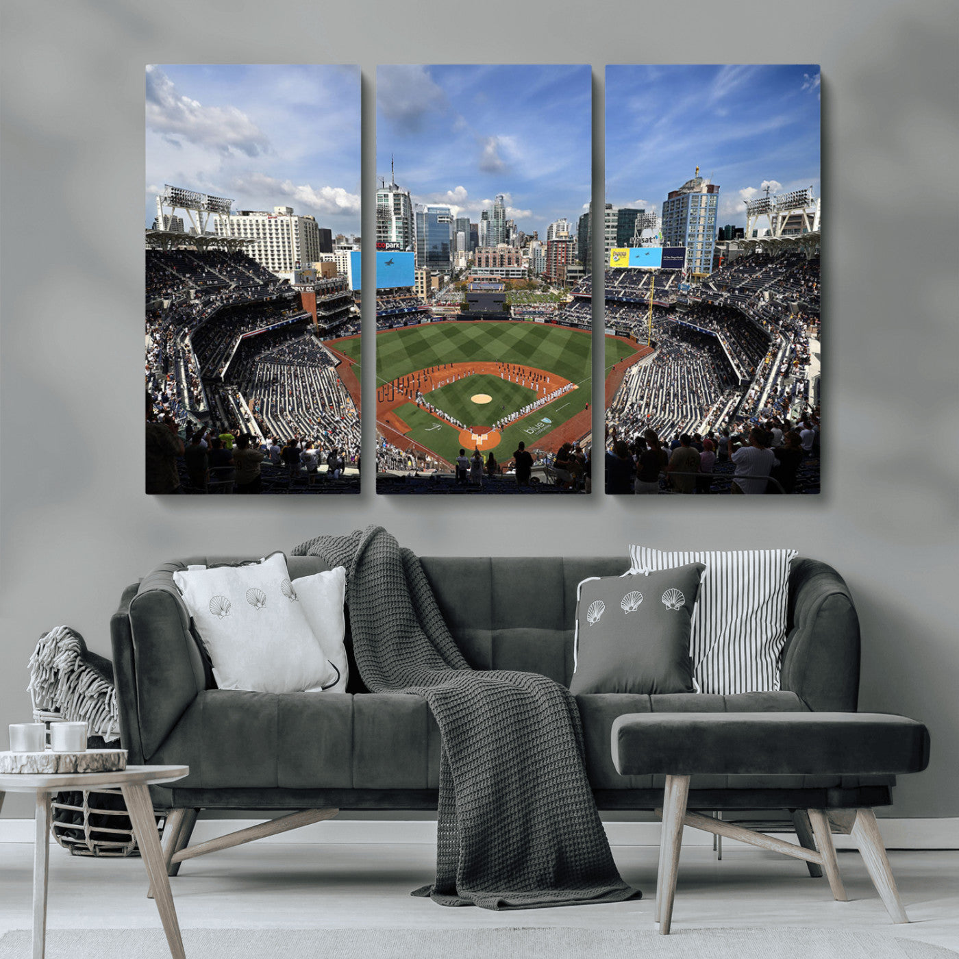 MGV-CV-48X32-3P - San Diego Padres Baseball Team Print - Petco Park Stadium Wall Art Canvas Print