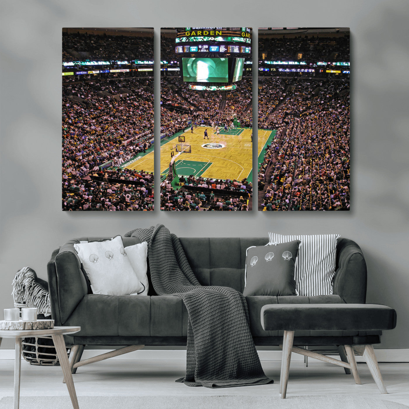 -TD Garden Basketball Canvas Wall Art - Boston Celtics Live Action - Framed - Ready to Hang