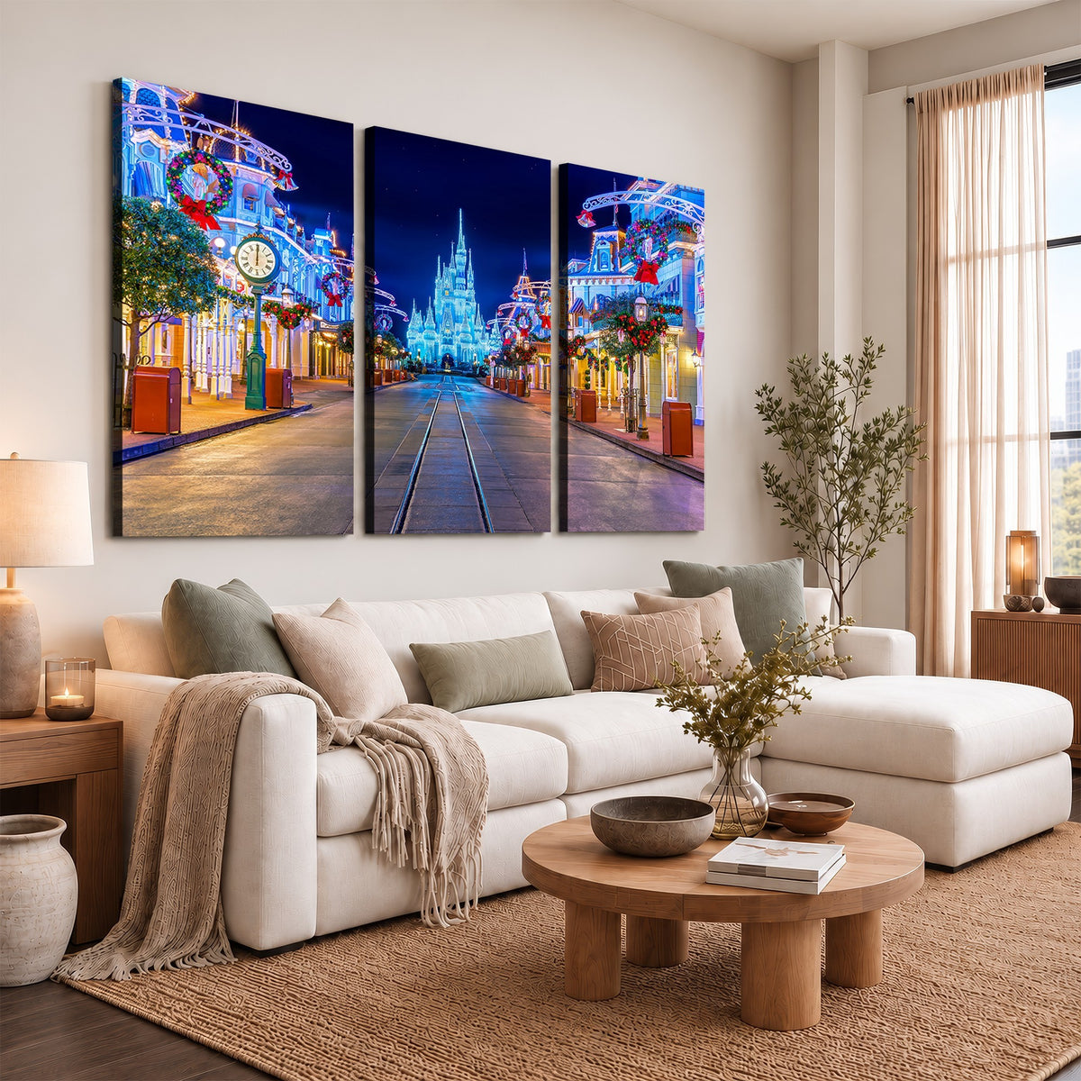 12470-MGV-CV-24X16 - Disney Wall Art | Castle Large Wall Art, Disney Magic Kingdom Print for Kids Room Decor