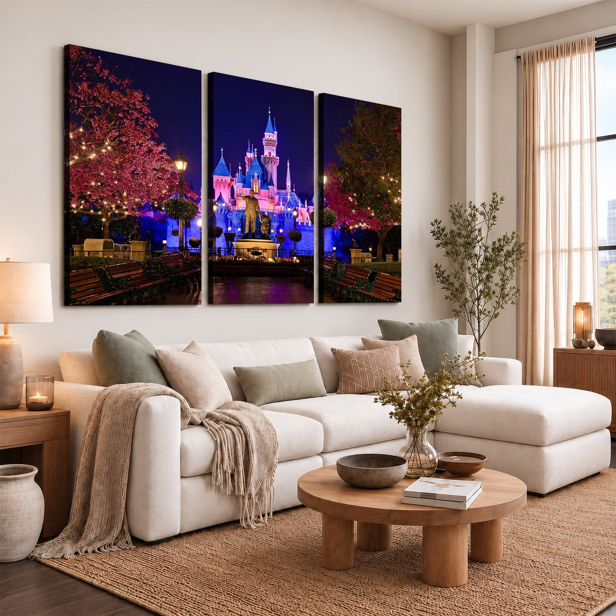 79435-MGV-CV-24X16 - Castle Large Wall Art, Disney Magic Kingdom Kids Room Decor and Christmas Gift
