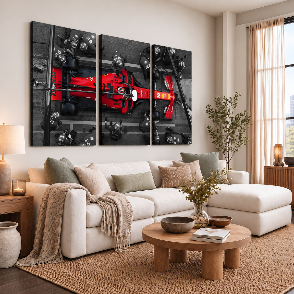 99356-MGV-CV-36X24 - Ferrari Pit Stop Canvas Wall Art | Precision and Speed
