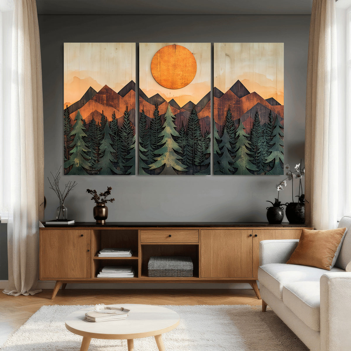 Sunset Mountain Landscape Canvas Wall Art Print - Nature Decor for ...