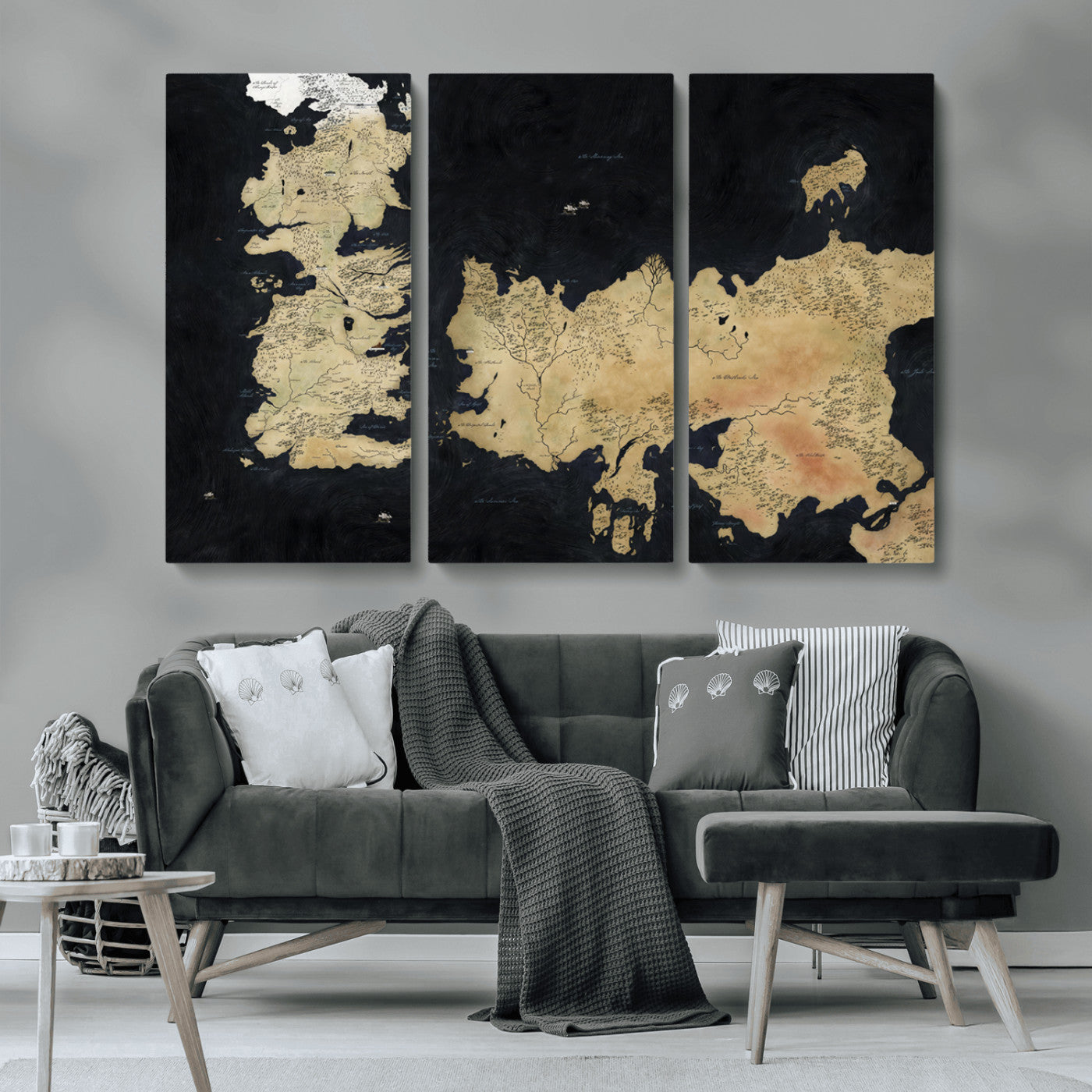 MGV-CV-48X32-3P - Push Pin World Map Canvas Print – Framed Wall Art for Couples to Track Their Travels – Anniversary