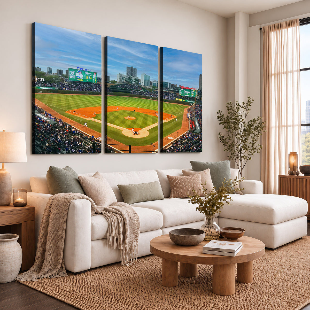 86839-MGV-CV-36X24 - Wrigley Field Chicago Cubs Panoramic Canvas Print