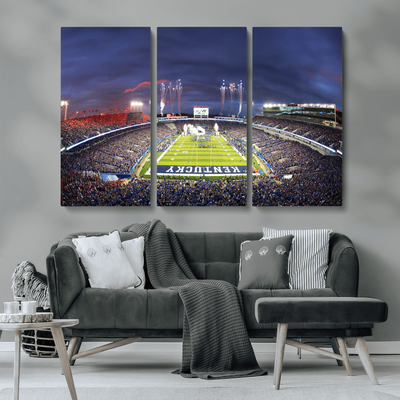 MGV-CV-48X32-3P - Kroger Field Canvas Wall Art - Kentucky Stadium Wall Art Print - Sunset Football Stadium Wall Decor