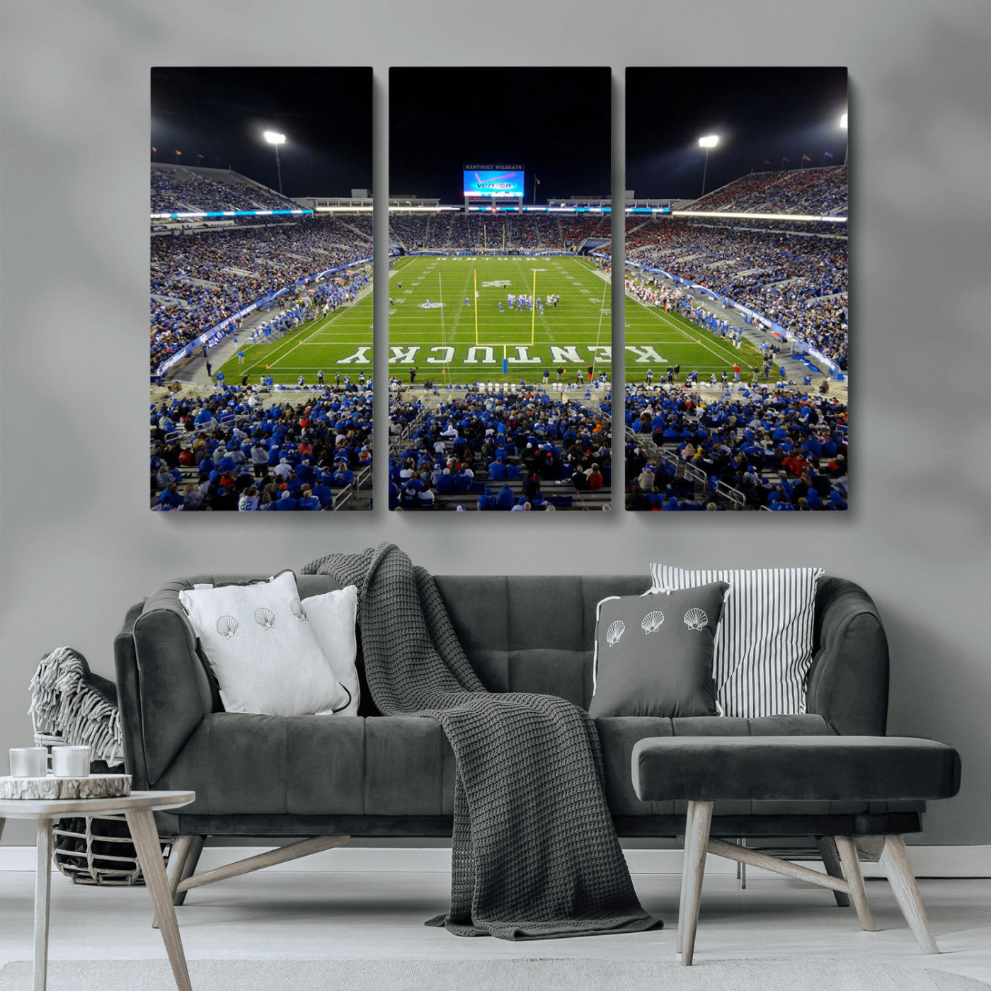 MGV-CV-48X32-3P - Kroger Field Canvas Wall Art - Kentucky Stadium Wall Art Print - Sunset Football Stadium Wall Decor