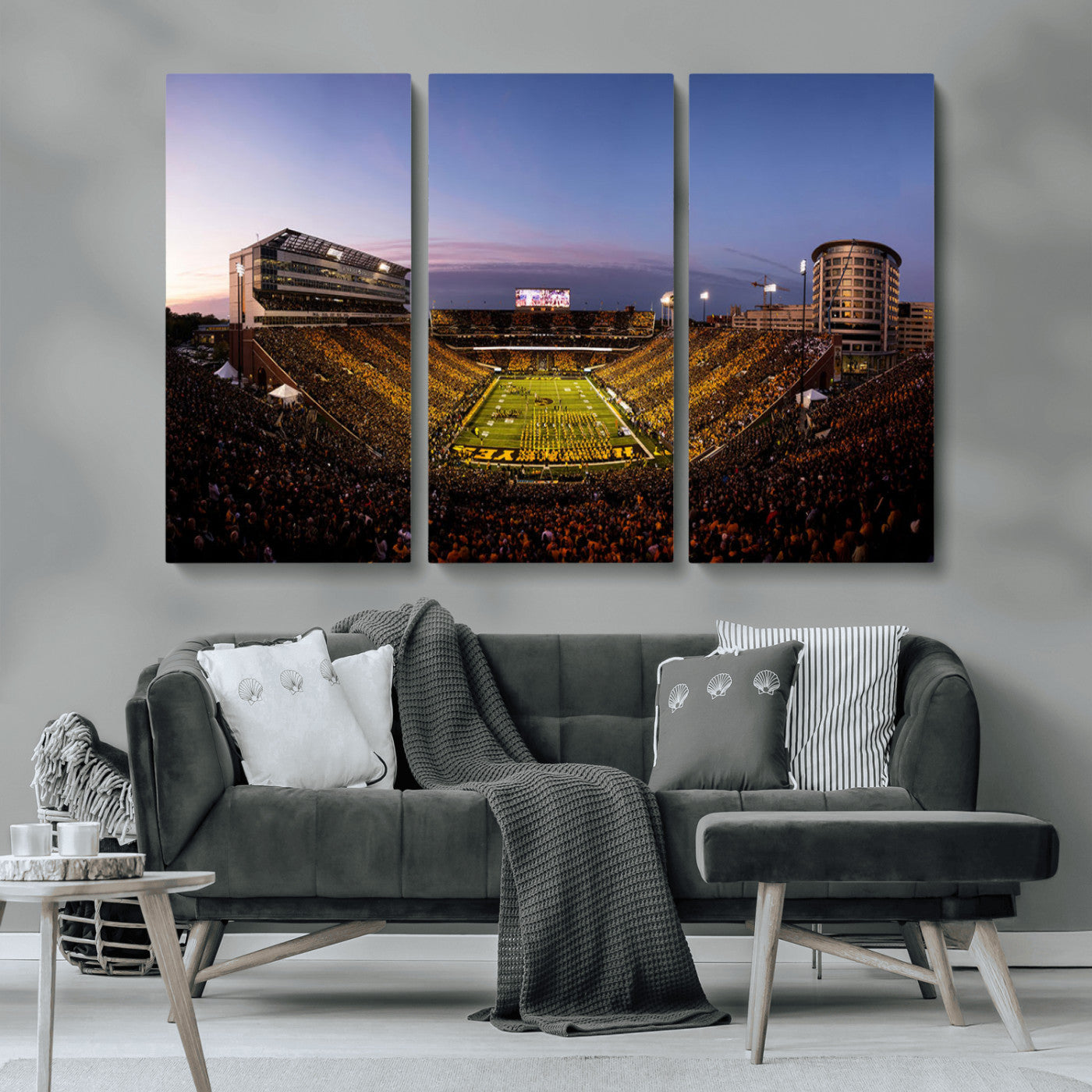 MGV-CV-48X32-3P - Iowa Hawkeyes Kinnick Stadium Wall Art Canvas Print, Framed Iowa Hawkeyes Kinnick Stadium Canvas