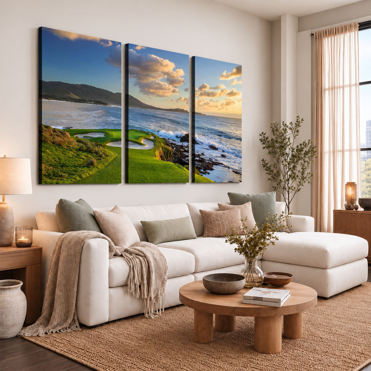 50107048-MGV-CV-36X24 - Pebble Beach Golf Links Wall Art Canvas Print