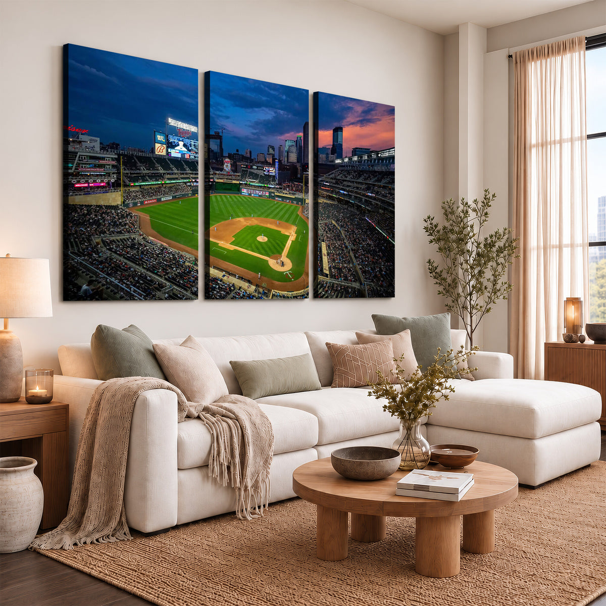 68222753-MGV-CV-36X24 - Target Field Wall Art Canvas Print, Baseball Stadium Scene
