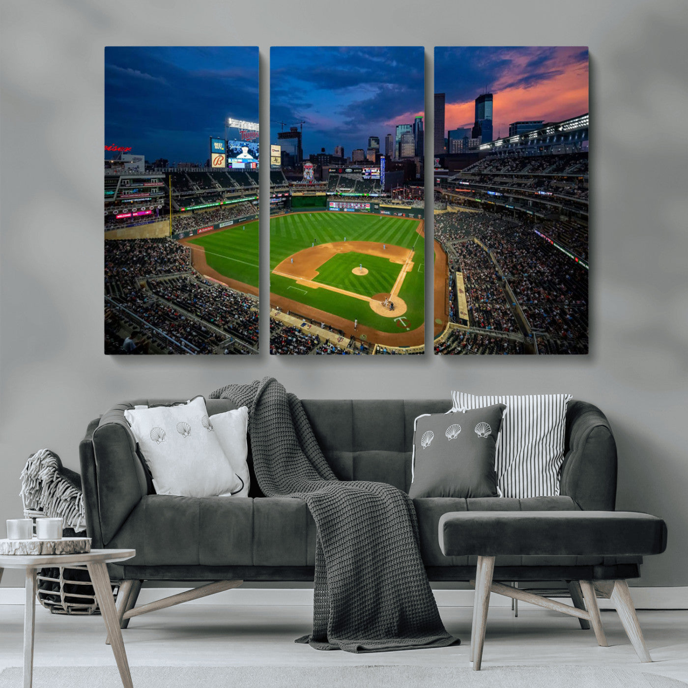 Target Field Wall Art Canvas Print, Baseball Stadium Print, Minneapolis Major League Baseball's Minnesota Twins