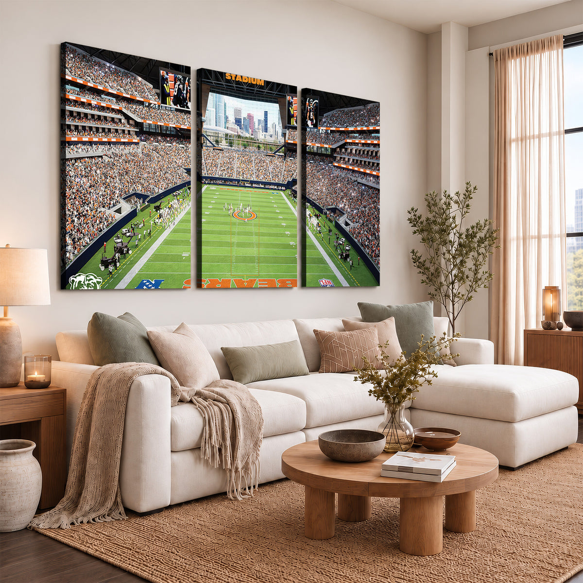 76935553-PAN-FL-20X10 - Chicago Bears Soldiers Field Wall Art Canvas Print, Home Office Wall Decor