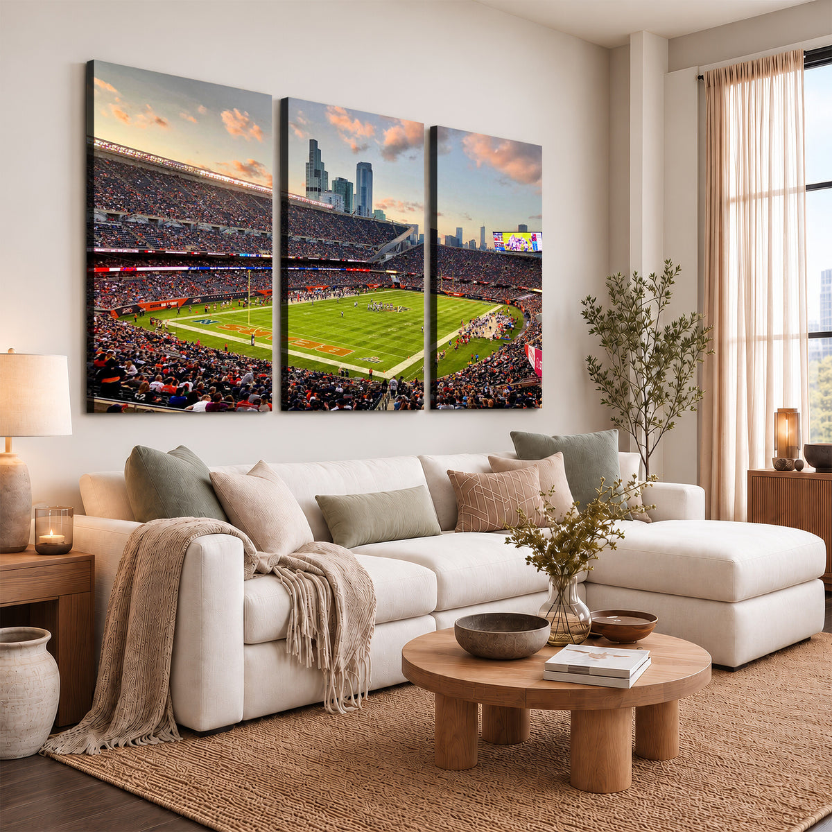 55377093-PAN-FL-20X10 - Chicago Bears Soldiers Field Wall Art Canvas Print, Man Cave Wall Decor