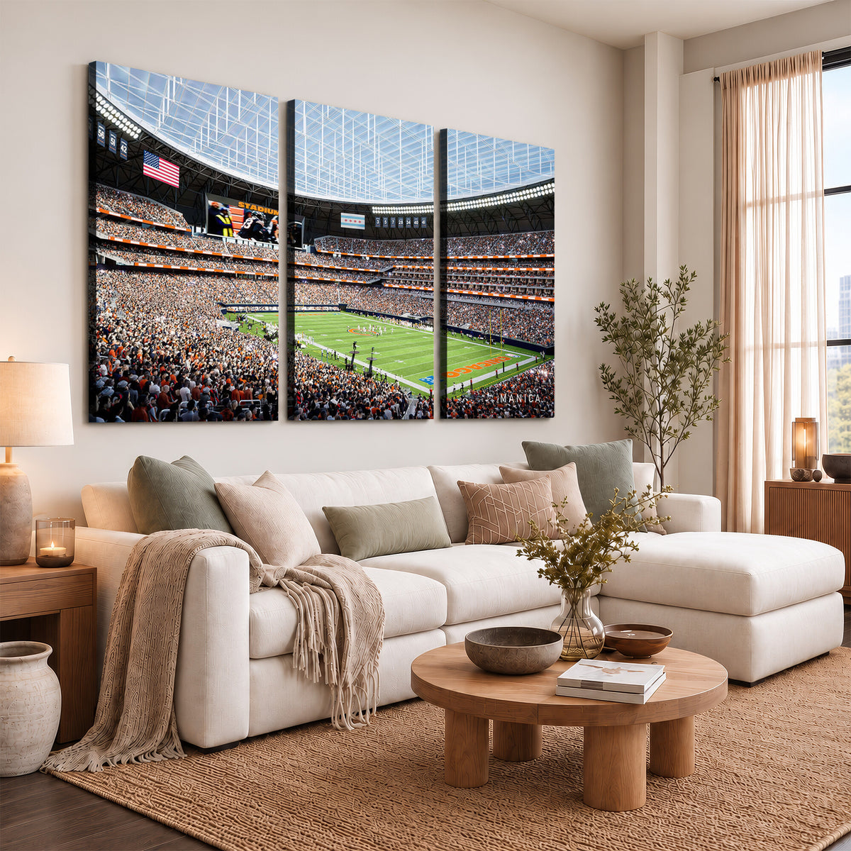 32530647-PAN-FL-20X10 - Chicago Bears Soldiers Field Wall Art Canvas Print, Framed and Ready to Hang