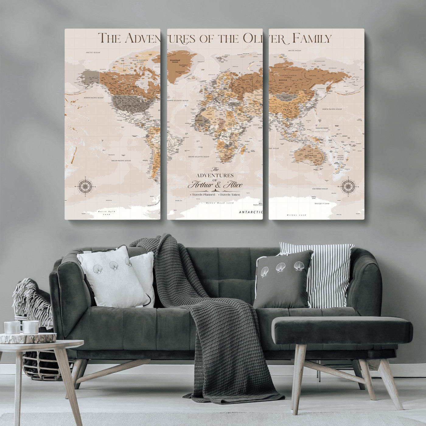 MGV-CV-48X32-3P - World Travel Map with Pins – Push Pin Maps of Where I've Been, Framed Wall Map for Travel Memories,