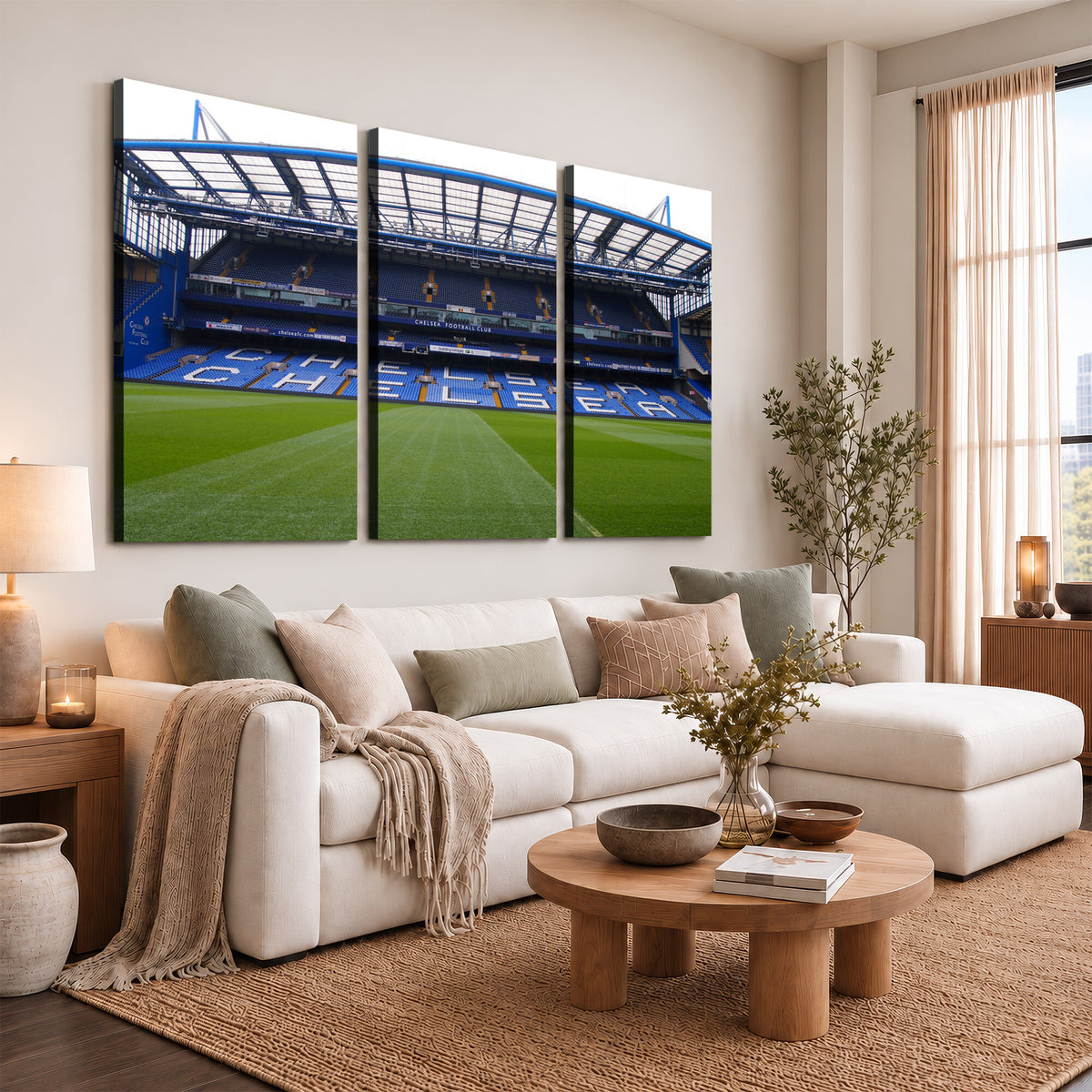 38616413CHELSA-MGV-CV-36X24 - Stamford Bridge Chelsea Football Stadium Canvas Wall Art