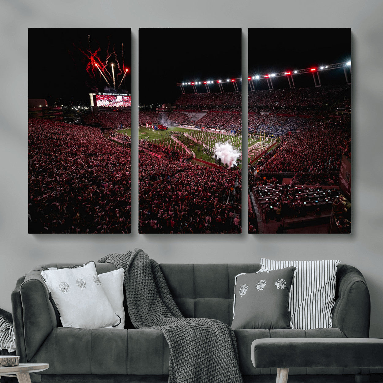 60690191-MGV-CV-48X32-3P - William Brice Stadium Wall Art Print – Baseball Game Room Artwork Print for Basement Dorm, Home, Office