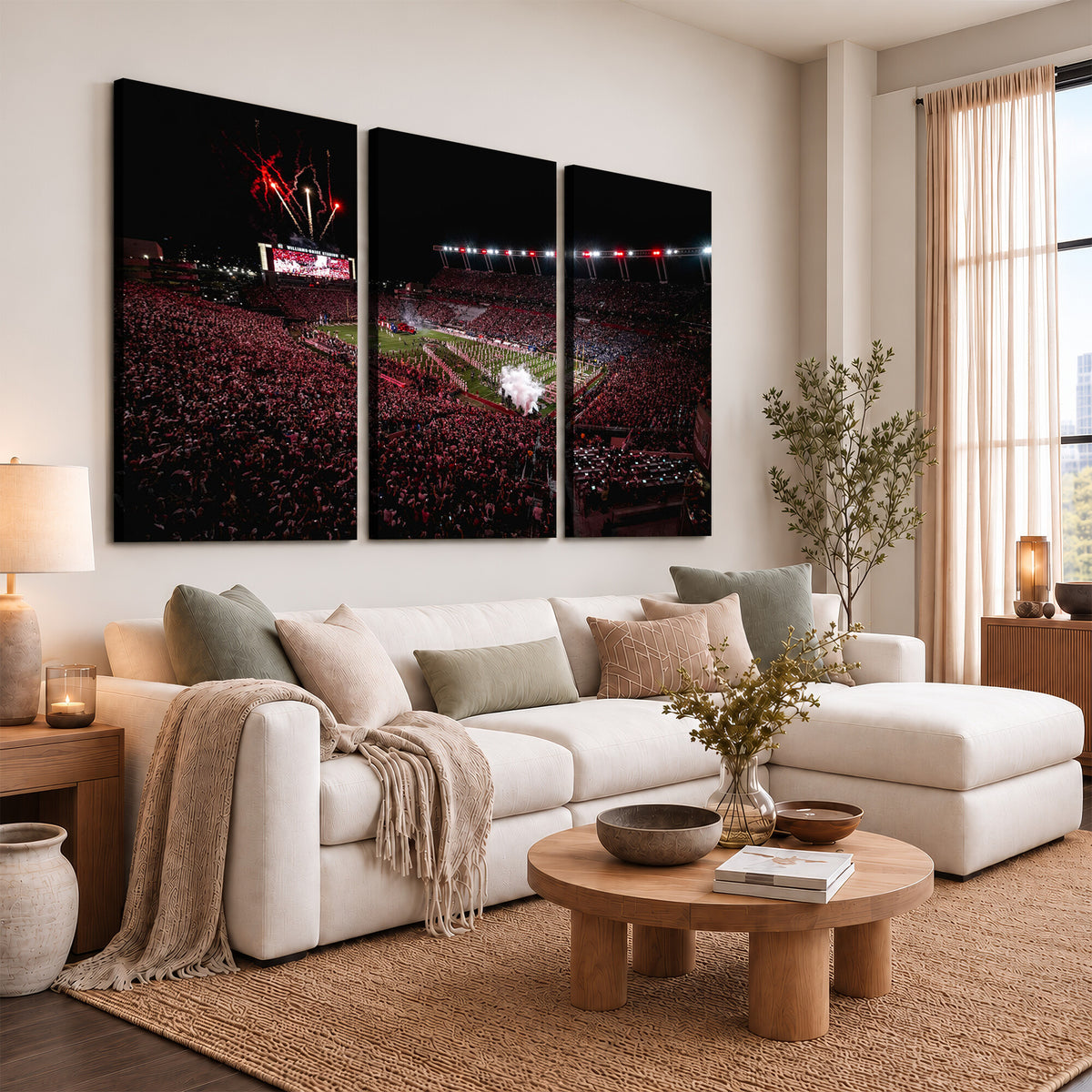 60690191-MGV-CV-36X24 - William Brice Stadium Wall Art Print, Baseball Game Room