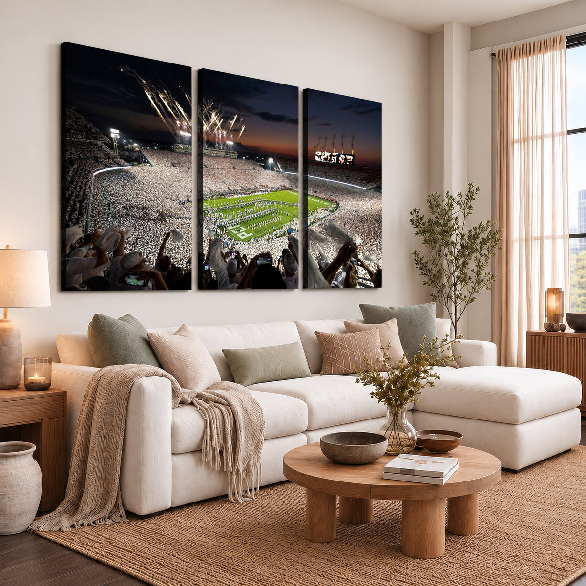 26666-MGV-CV-36X24 - Penn State Stadium Wall Art Canvas Print, White Out