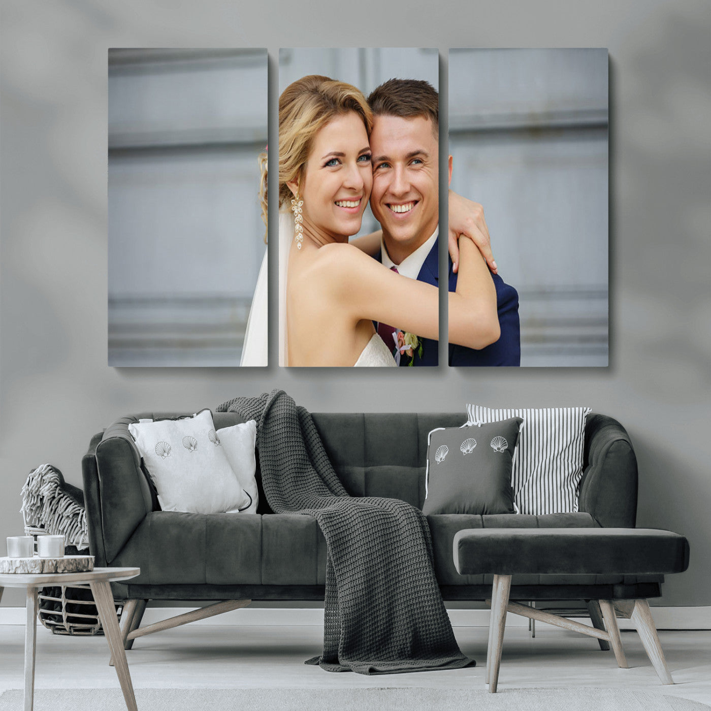 MGV-CV-48X32-3P - Create Your Own Photo Framed Canvas Print - Custom Personalized Wall Art Print for Gift