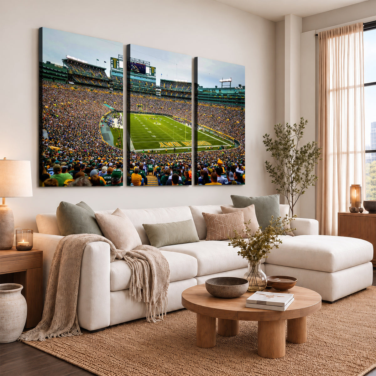 GBP101-MGV-CV-36X24 - Green Bay Packers Lambeau Field Stadium Wall Art Canvas Print