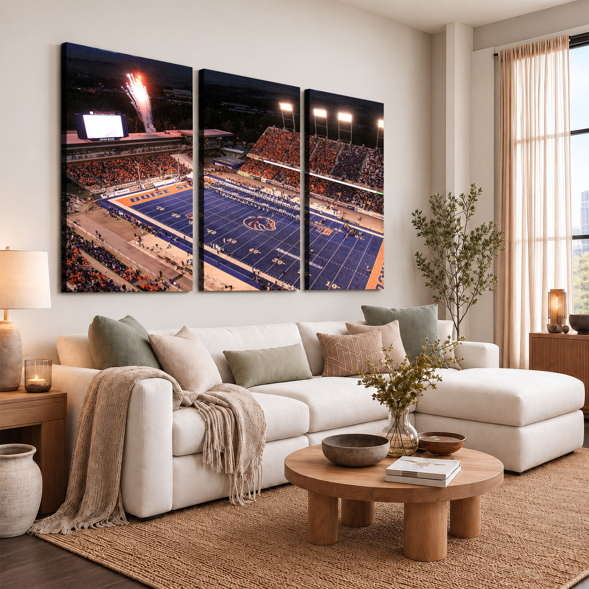 BS1001S-MGV-CV-36X24 - Boise State Broncos Albertsons Stadium Wall Art Canvas Print