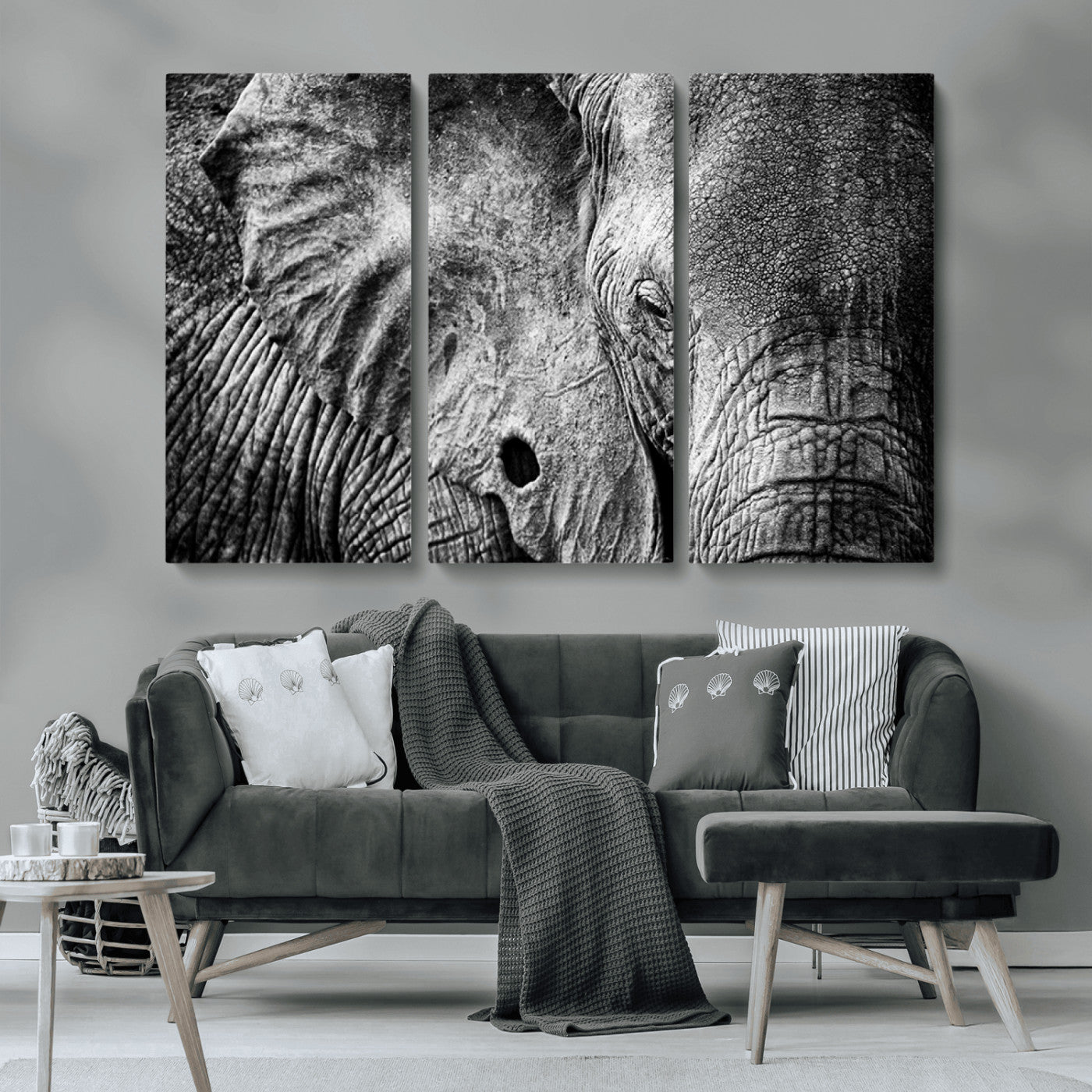 MGV-CV-48X32-3P - Wild Old Elephant Wall Art Canvas Print