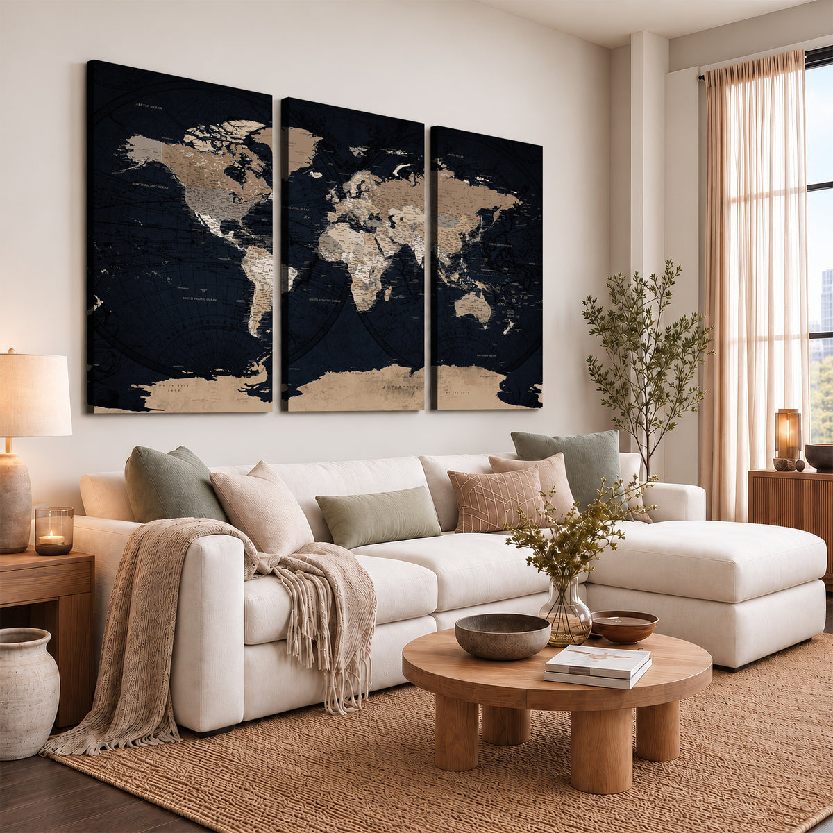 25812727-MGV-CV-36X24 - Grunge Wall Art World Map Canvas Print
