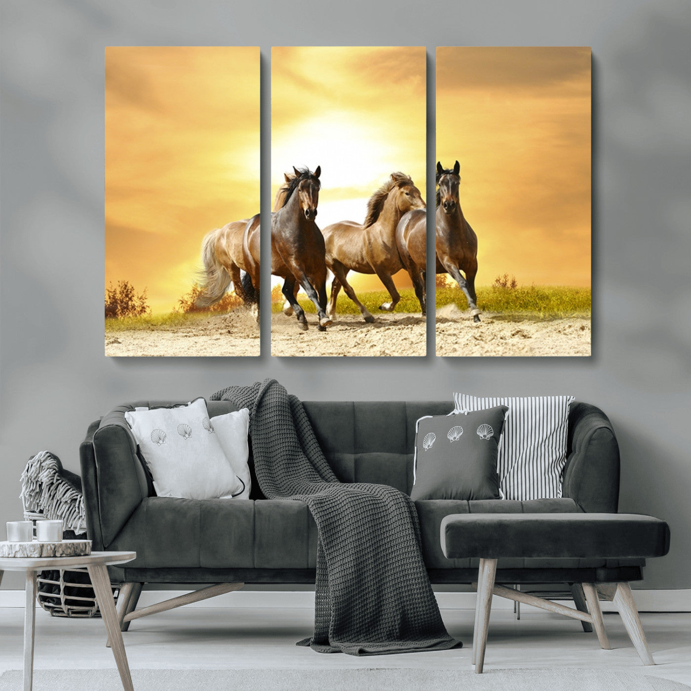 MGV-CV-48X32-3P - Wild Horses Wall Art Canvas Print