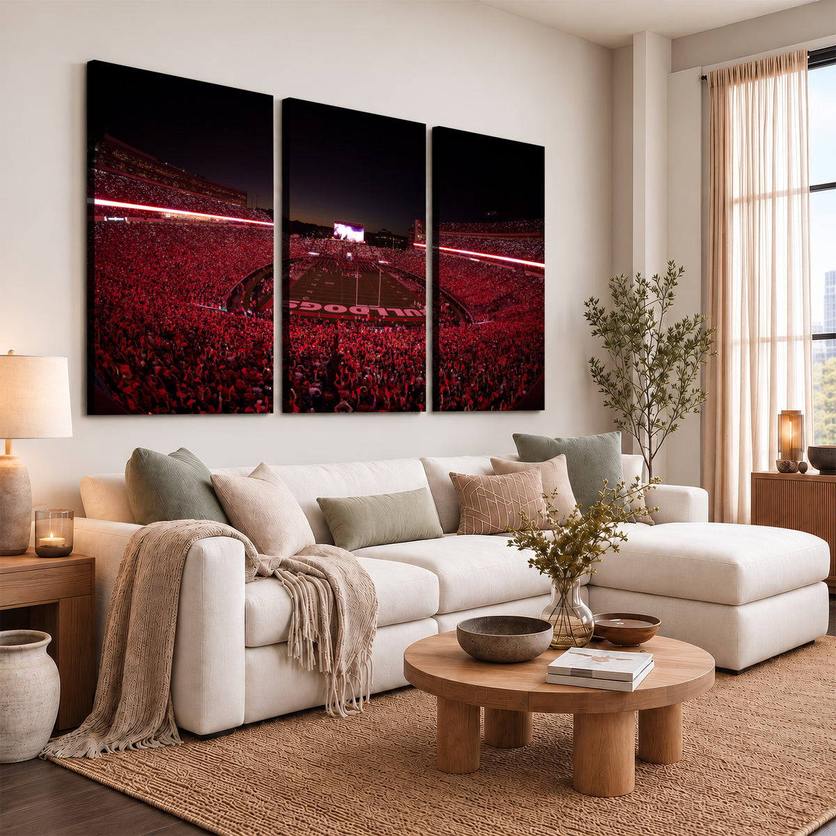 76277124-MGV-CV-36X24 - Sanford Stadium Wall Art Canvas Print – Georgia Bulldogs Football Artwork Print for Home, Office, and Sports Room Decor