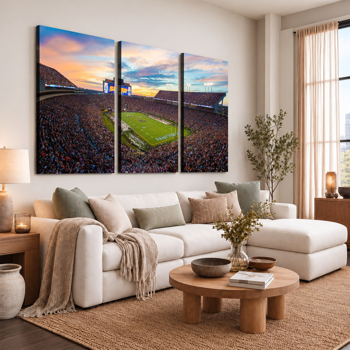 75203764-MGV-CV-36X24 - Jordan-Hare Stadium Auburn Tigers Football Stadium Canvas Wall Art