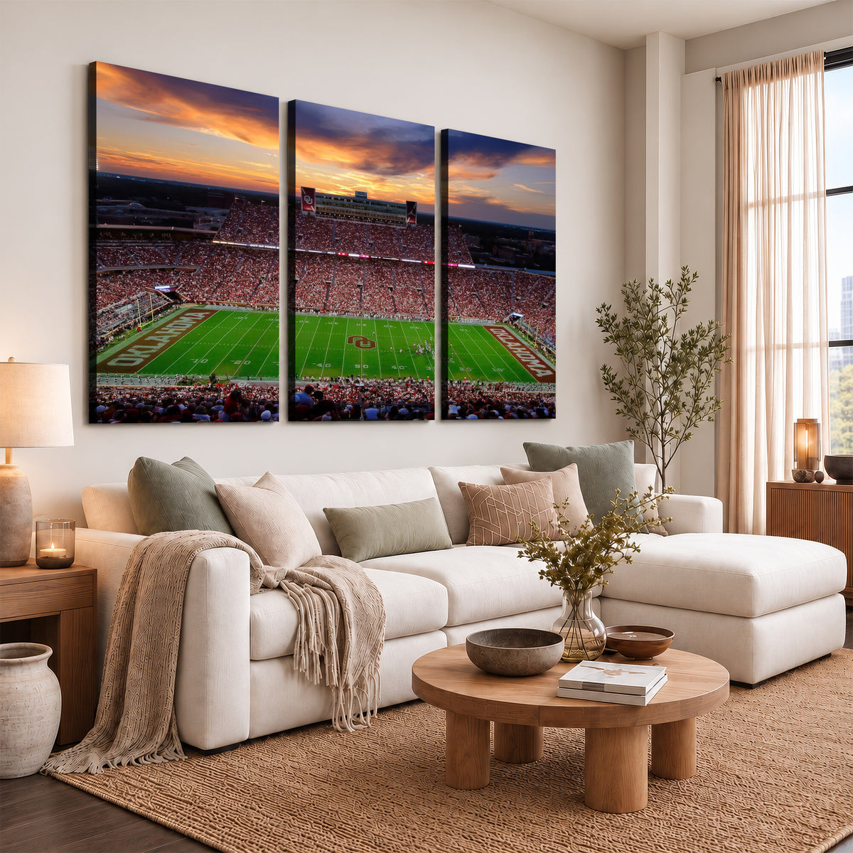 51457497-MGV-CV-36X24 - Oklahoma Sooners Stadium Wall Art Canvas Print, College Football Decor