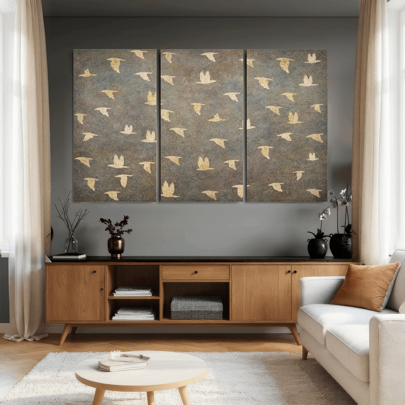 20532514-MGV-CV-36X24 - Abstract Birds Wall Art Canvas Print