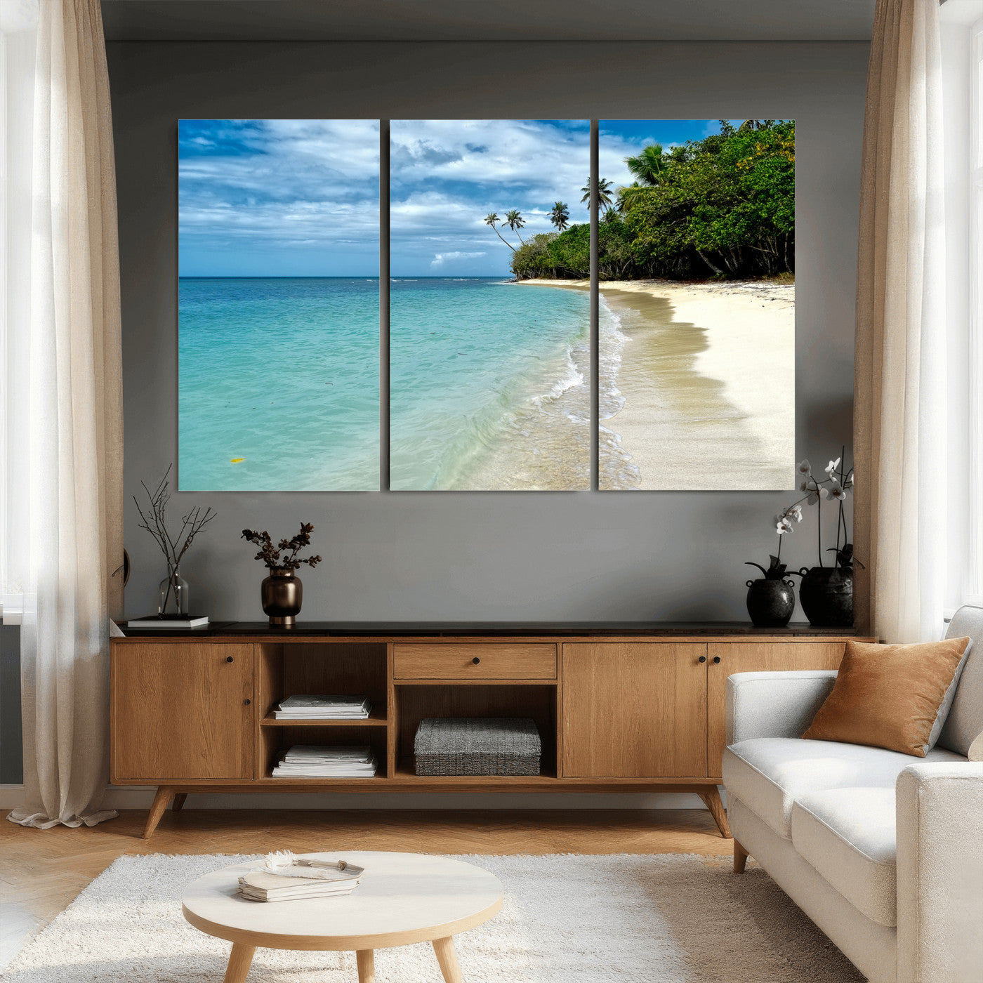50626792-MGV-CV-36X24 - Puerto Rico Beach Paradise Wall Art – Tropical Coastal Print