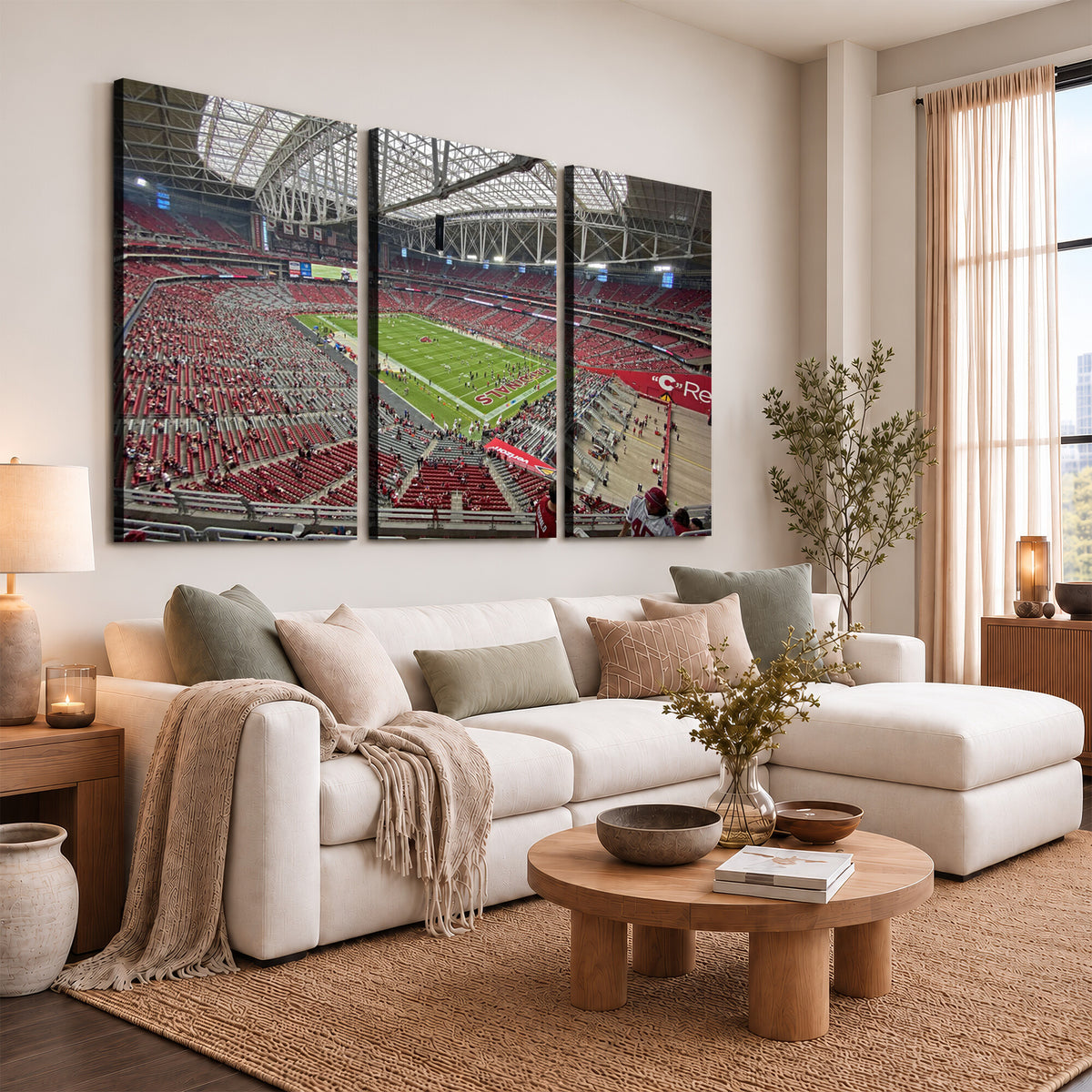 30579717-MGV-CV-36X24 - State Farm Stadium Canvas Wall Art, Arizona Cardinals Football Stadium Print, Glendale NFL Arena Panorama Artwork