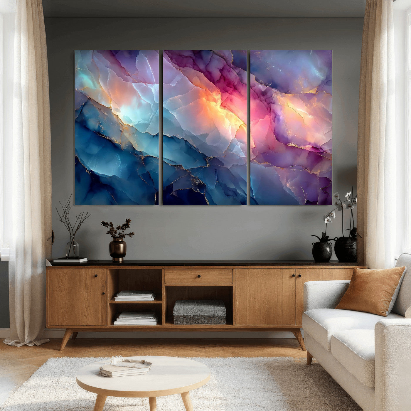 28163849-MGV-CV-36X24 - Colorful Abstract Canvas Wall Art Print, Vibrant Popup Color Art Print