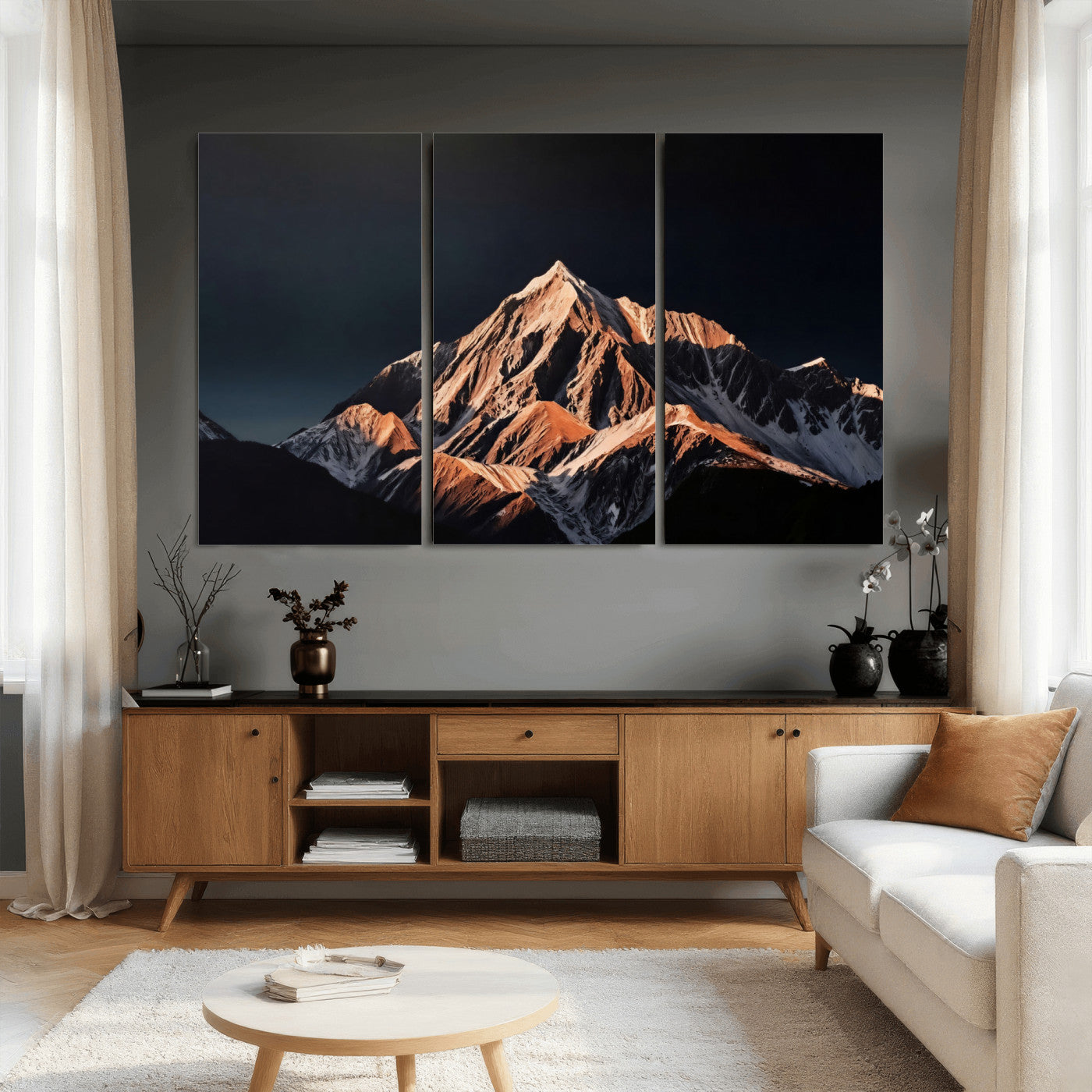 10196184-MGV-CV-36X24 - Snow Mountain Wall Art Canvas Print for Living Room Decor