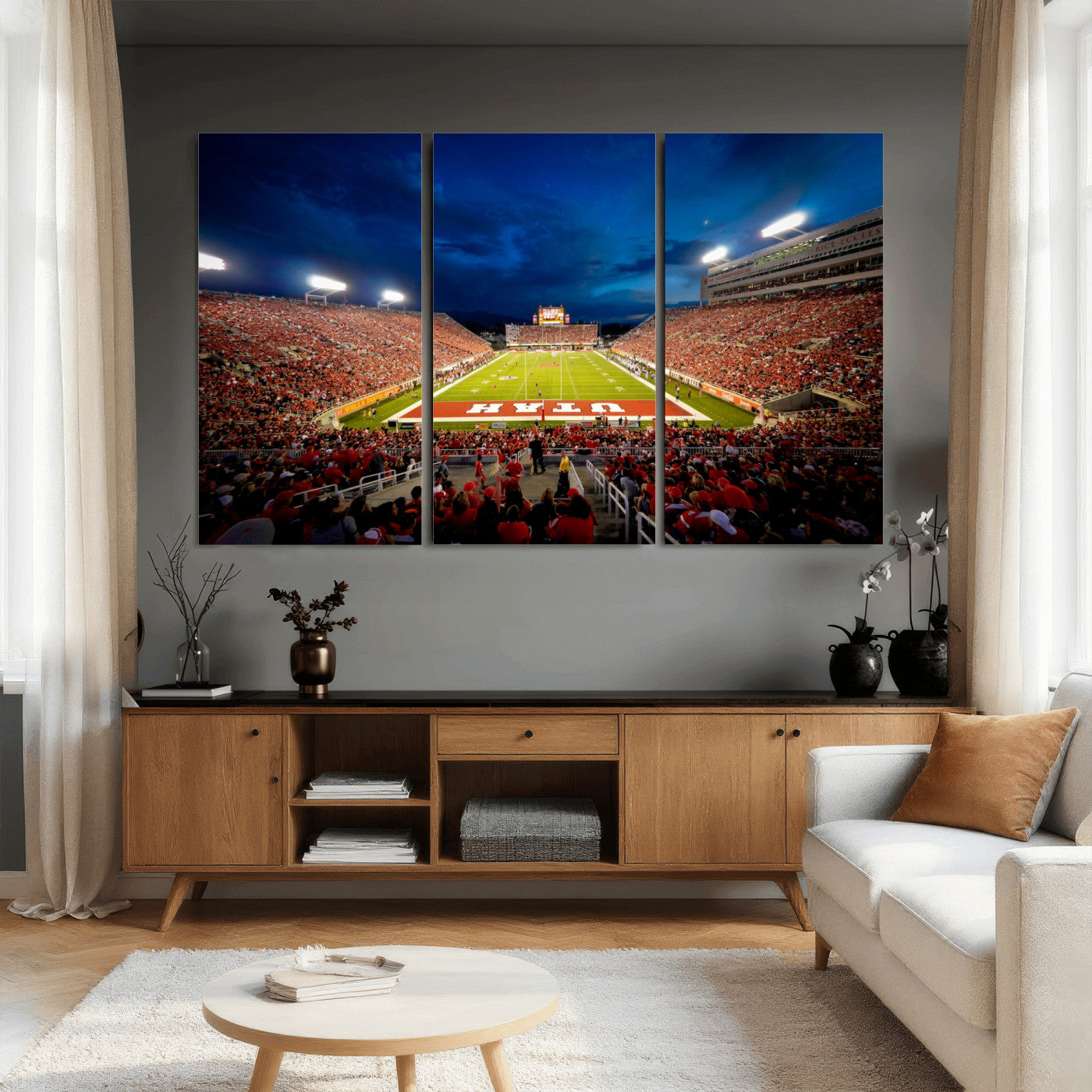 74019251-MGV-CV-36X24 - Rice-Eccles Stadium Wall Art Canvas Print - Utah Salt Lake City Stadium Print