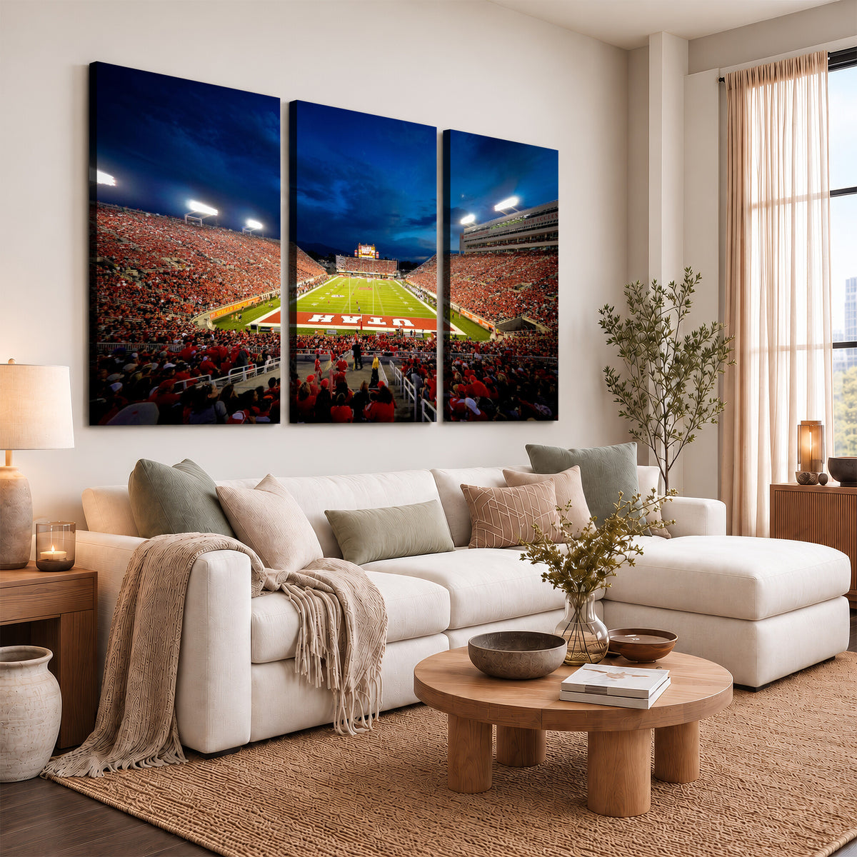 74019251-MGV-CV-36X24 - Rice-Eccles Stadium Wall Art Canvas Print - Utah Salt Lake City Stadium Print