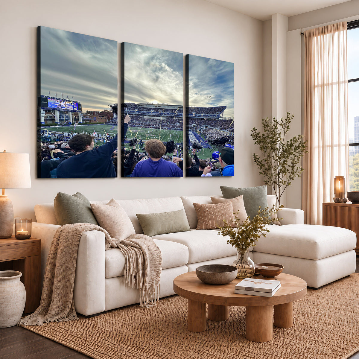 400867JMU-MGV-CV-36X24 - JMU Stadium Wall Art Canvas Print for Game Room Decor - James Madison University Stadium
