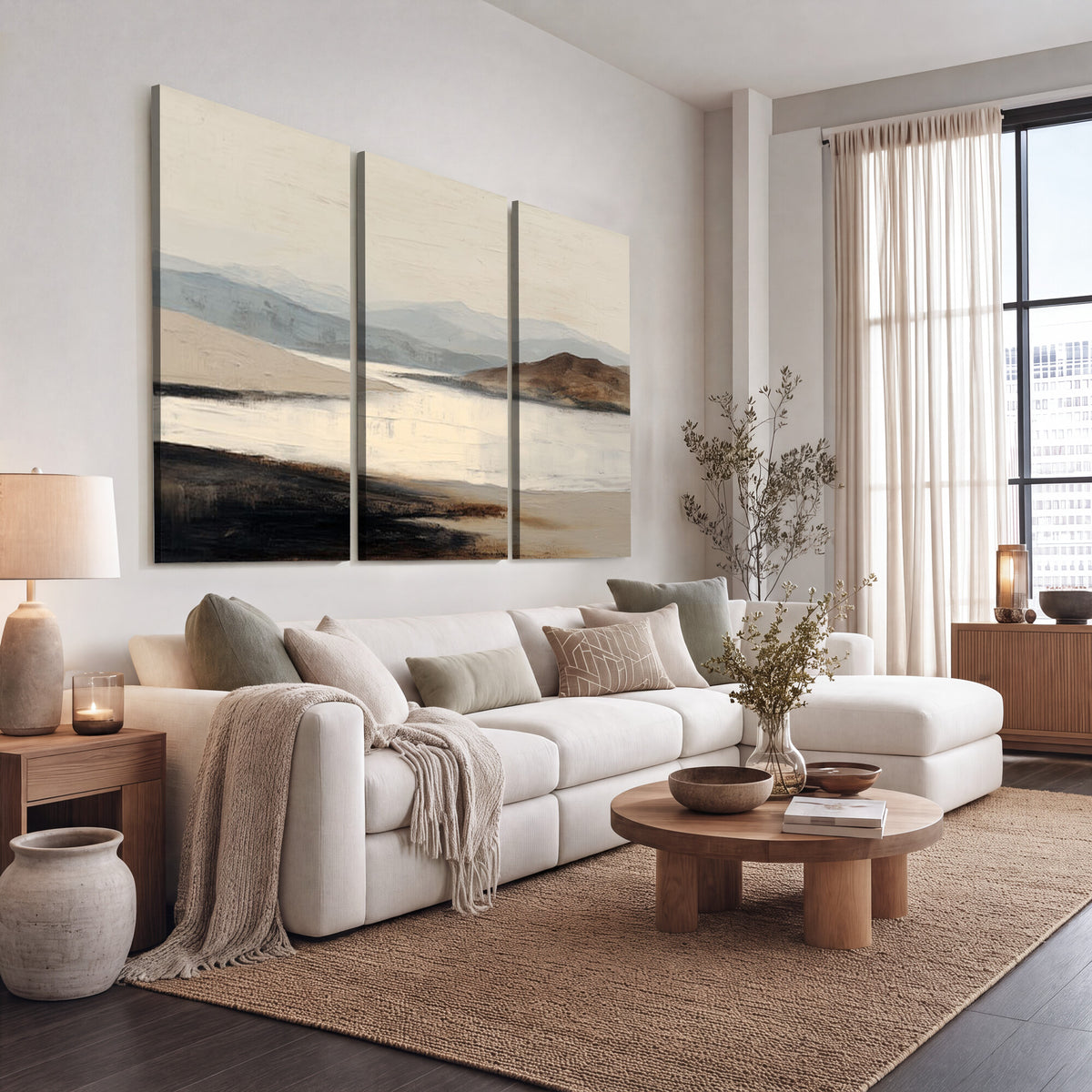 36873679-MGV-CV-36X24 - Modern Abstract Landscape Canvas Wall Art, Minimalist Nature Printing