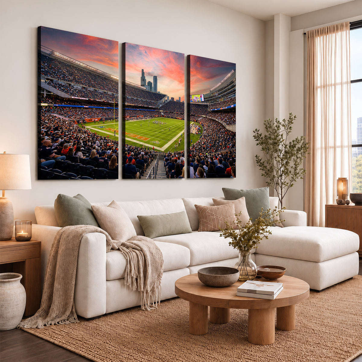 38873544-MGV-CV-36X24 - Soldier Field Wall Art Canvas Print, Chicago Bears Stadium Decor