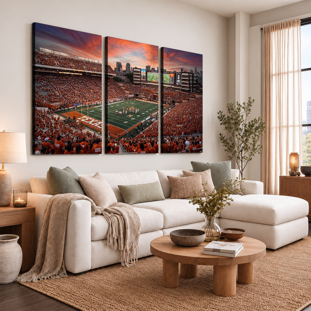 68564193-MGV-CV-36X24 - Darrell K Royal Texas Memorial Stadium Wall Art Canvas Print, Texas Longhorns Stadium Decor