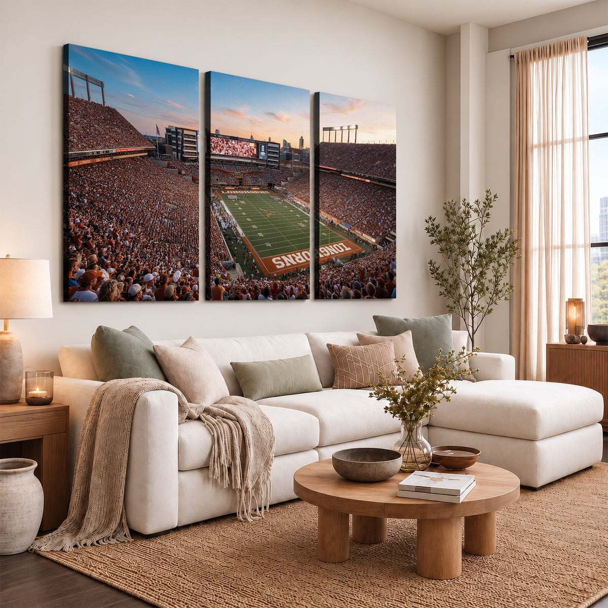 41187139-MGV-CV-36X24 - Texas Memorial Stadium Canvas Wall Art, Austin College Football Print for Sports Den Decor