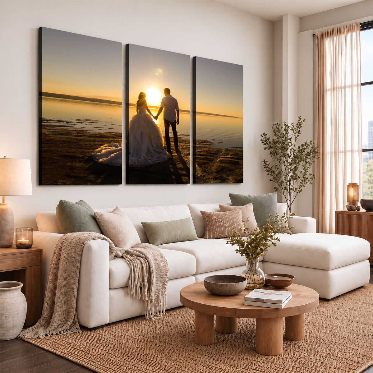 CSTM911-MGV-CV-48X32-3P - Personalized Custom Wall Art, Create Your Own Photo Canvas Print, 3 Panel Set