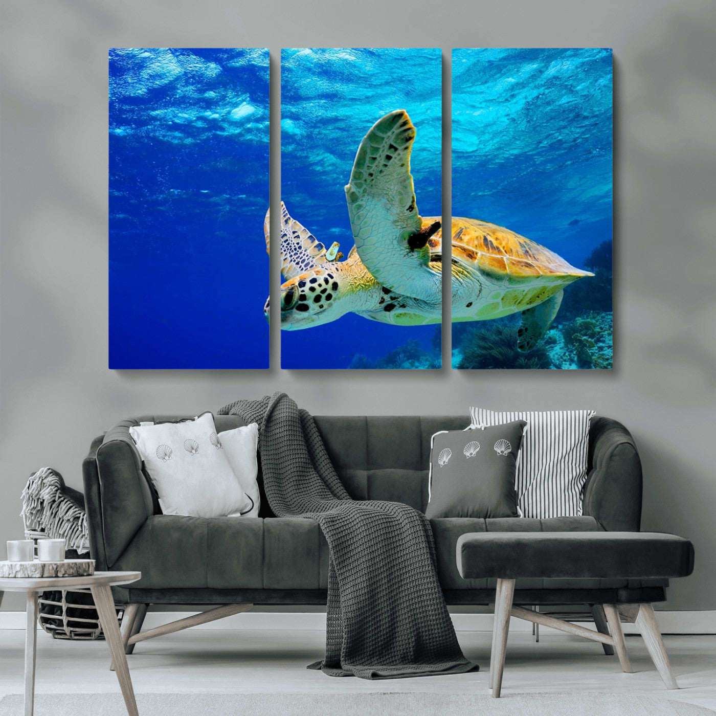 -Sea Turtle Wall Art Canvas Print, Sea life in the Ocean Wall Art Printing