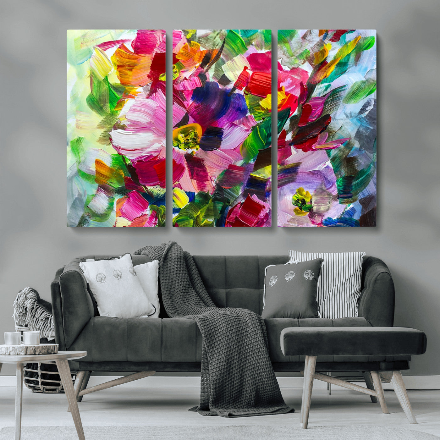 MGV-CV-48X32-3P - Oil Flower Abstract Canvas Print