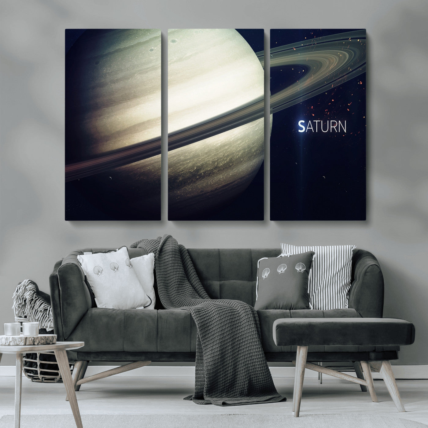 MGV-CV-48X32-3P - Framed Saturn Wall Art Canvas Print