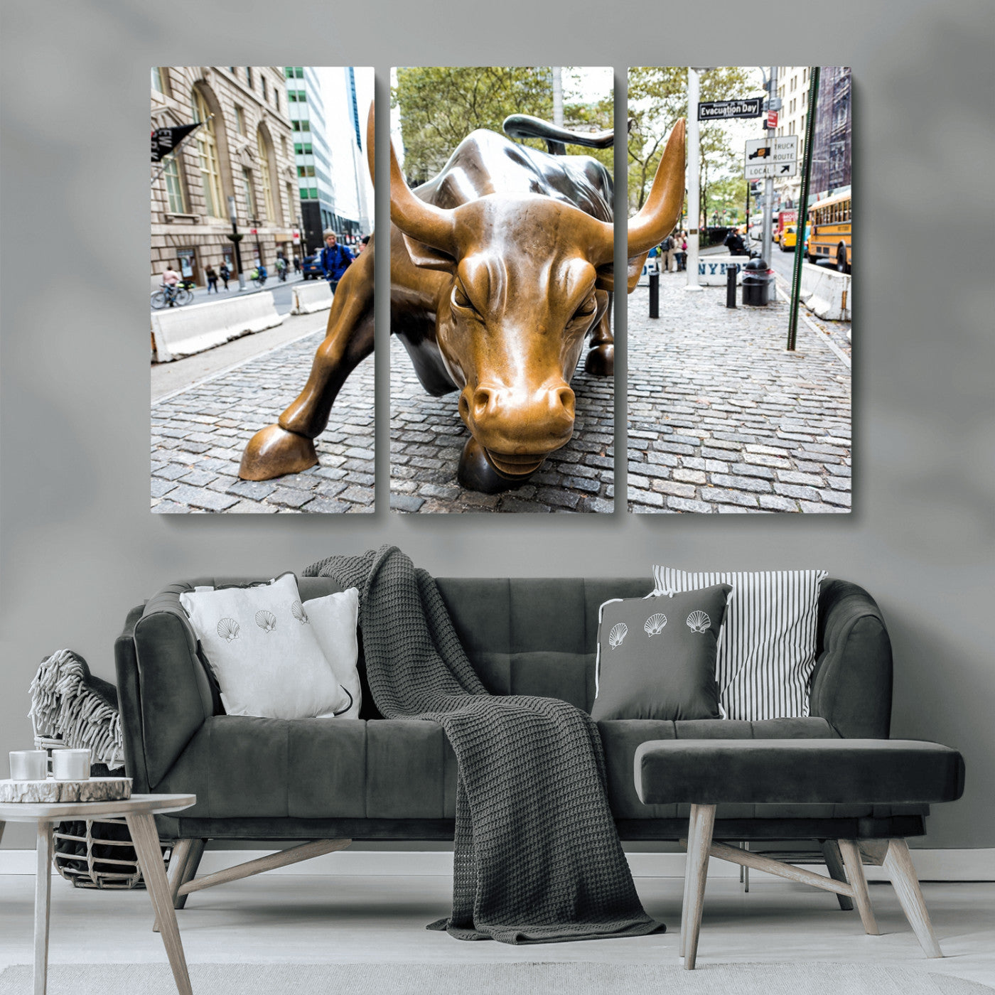 MGV-CV-48X32-3P - Charging Bull Wall Art Canvas Print