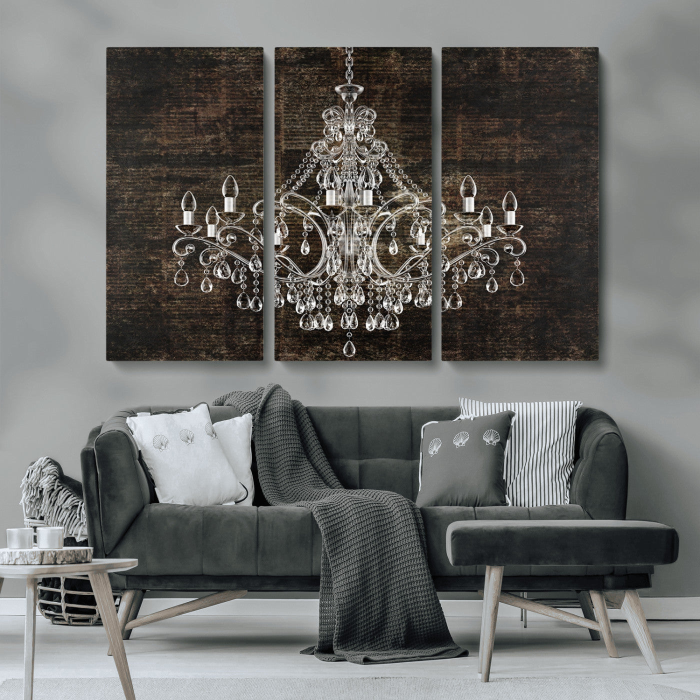 MGV-CV-48X32-3P - Rustic Chandelier Canvas Print
