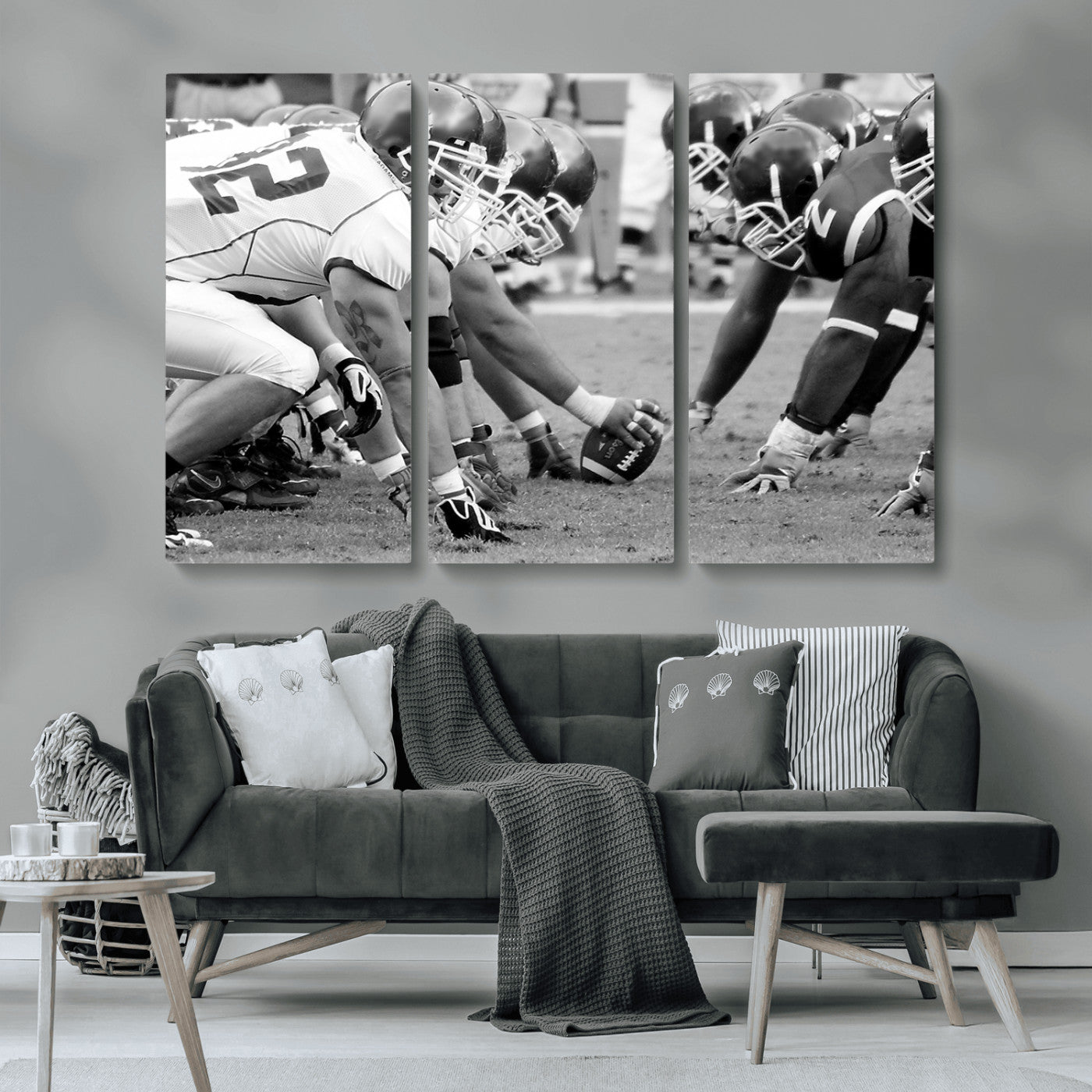 MGV-CV-48X32-3P - American Football Player Wall Art Canvas Print